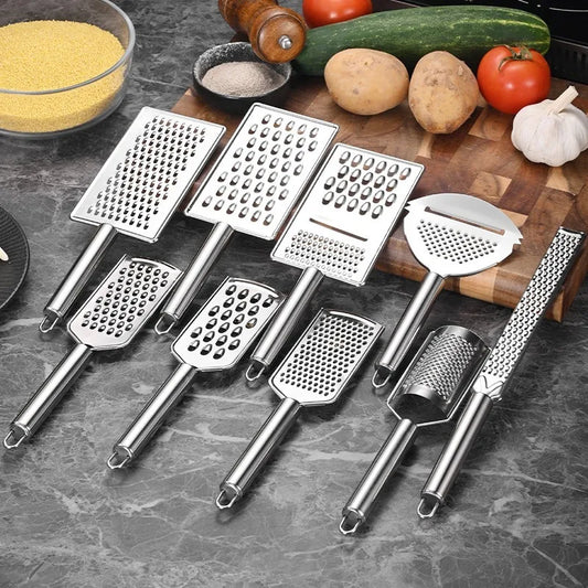 Stainless Steel Kitchen Grater, Zester & Peeler – Available in Different Sizes and Shapes