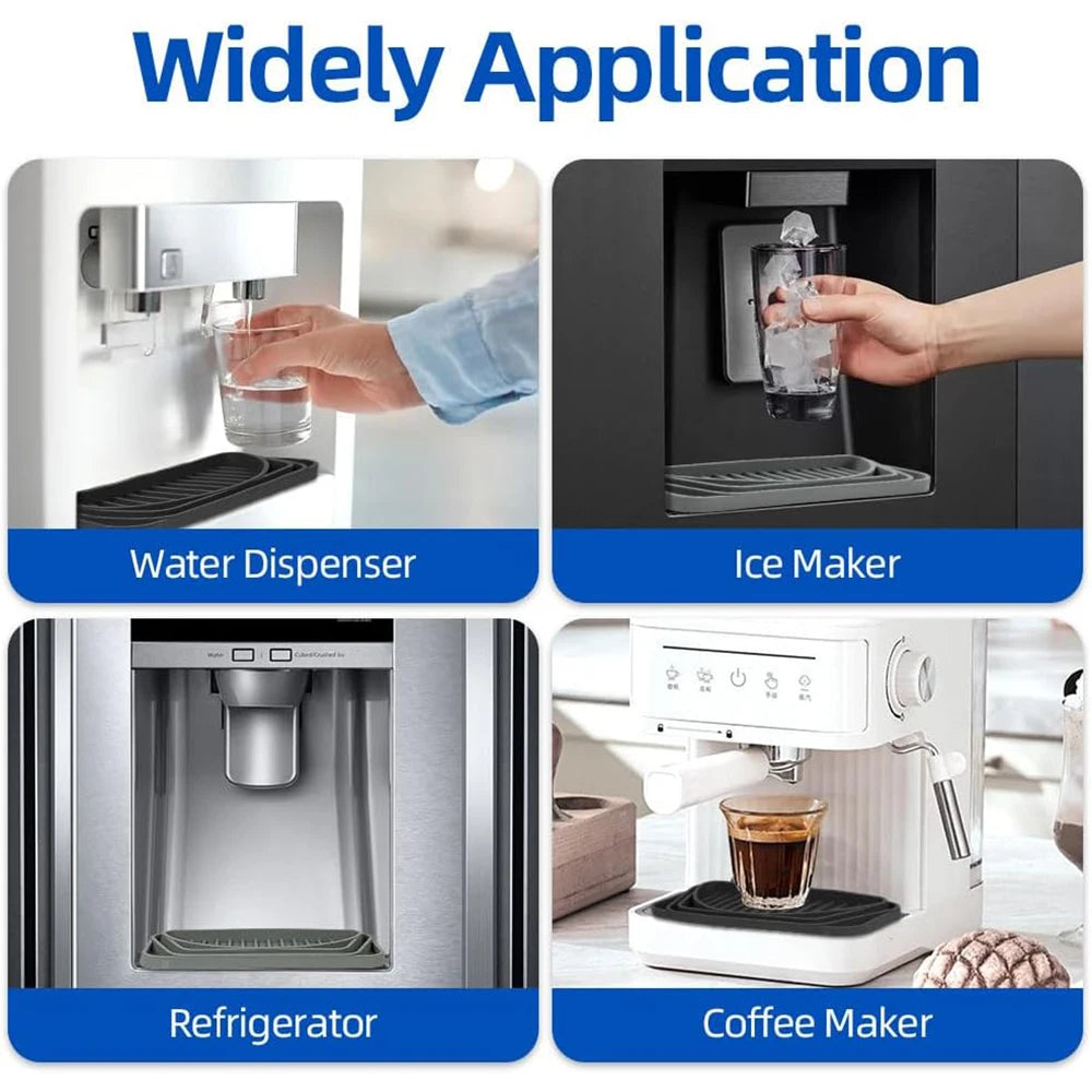 Silicone Refrigerator Drip Tray Pad – Cuttable Water Dispenser Drip Catcher & Protector – Perfect for Fridge Water & Ice Dispensers – Available in Black & Grey Colours