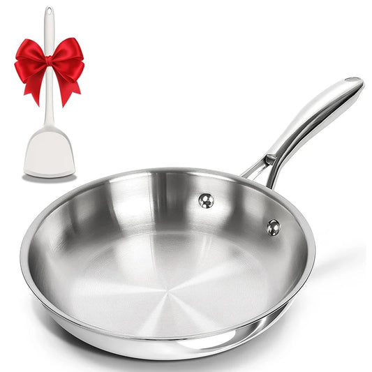 304 Stainless Steel Tri-Ply Frying Pan – Oven Safe Chef's Skillet – Induction Compatible – Ideal for Searing, Sautéing & Everyday Cooking – Available in 22cm, 24cm, 26cm, 28cm & 30cm