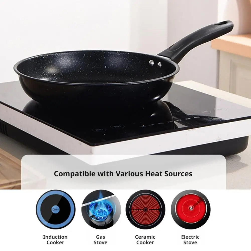 Carbon Steel Non-Stick Frying Pan – Stone-Coated Flat Bottom Skillet – Ideal for Pancakes, Steaks & Quick Breakfasts – Available in 18cm, 20cm, 22cm & 24cm