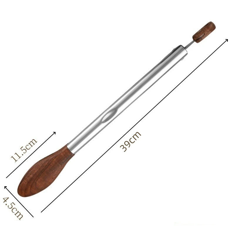 Stainless Steel Kitchen Tongs with Wooden Tips 39cm