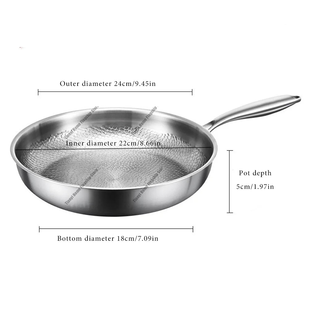Titanium Stainless Steel Frying Pan 24cm