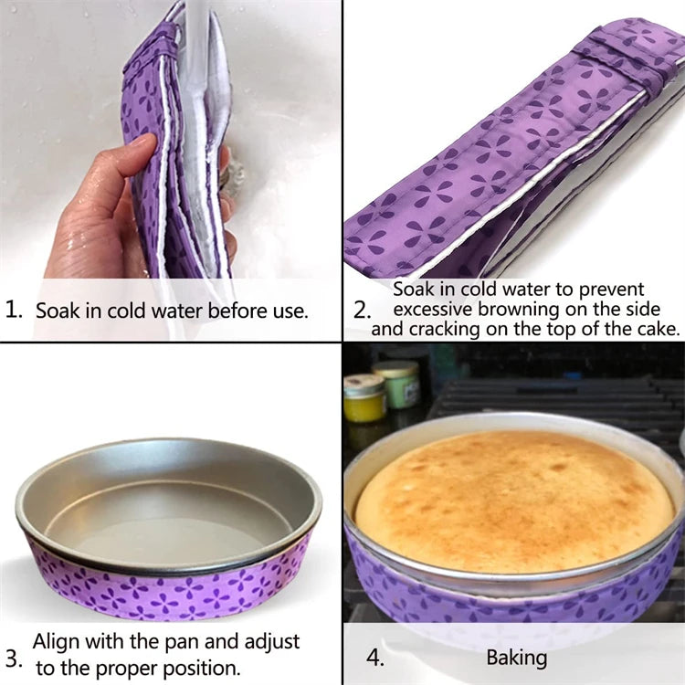 Bake Even Cake Pan Strips – Super Absorbent Thick Cotton Baking Strips – Best for Flat, Evenly Baked Cakes