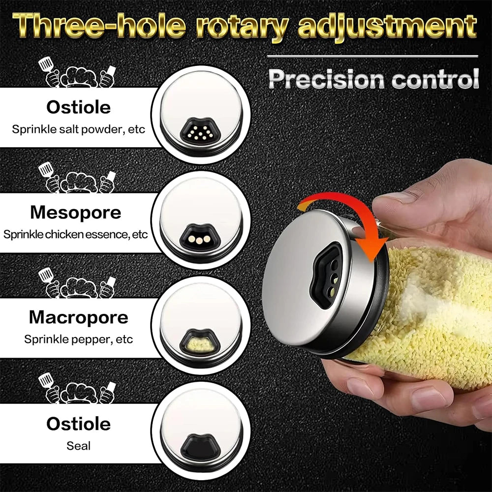 Glass Salt & Pepper Shaker Bottles with Adjustable Outlet Holes – Kitchen Spice Dispenser Jars – Ideal for Salt, Pepper, Herbs & Seasonings – Available in 150ml, 200ml, 300ml & 500ml