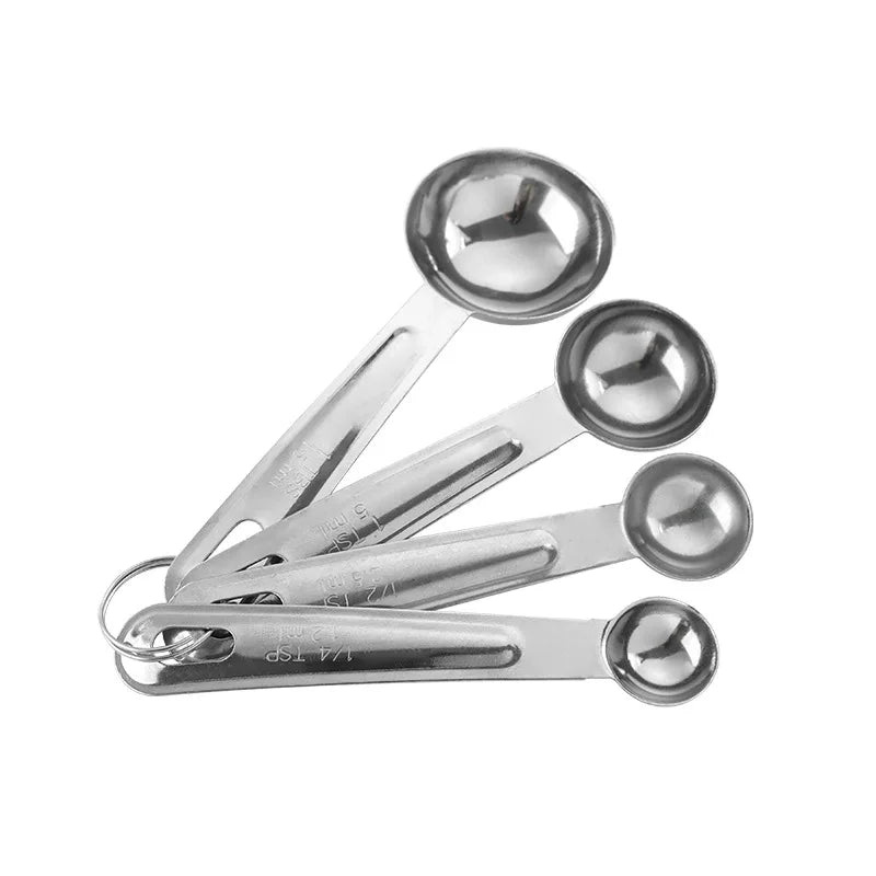 4-Piece Stainless Steel Measuring Cup & Spoon Set