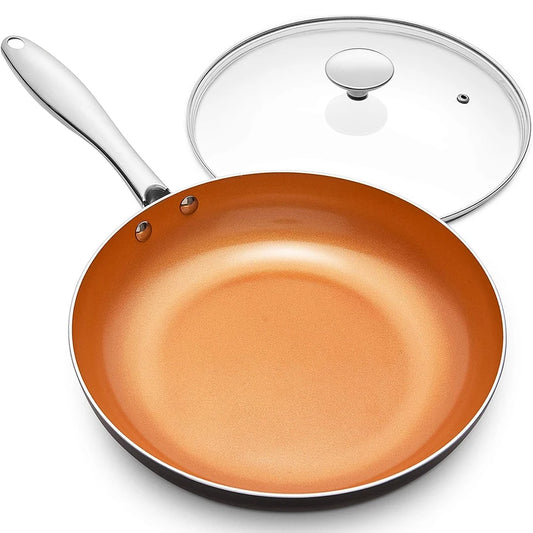 Ceramic Non-Stick Frying Pan with Glass Lid