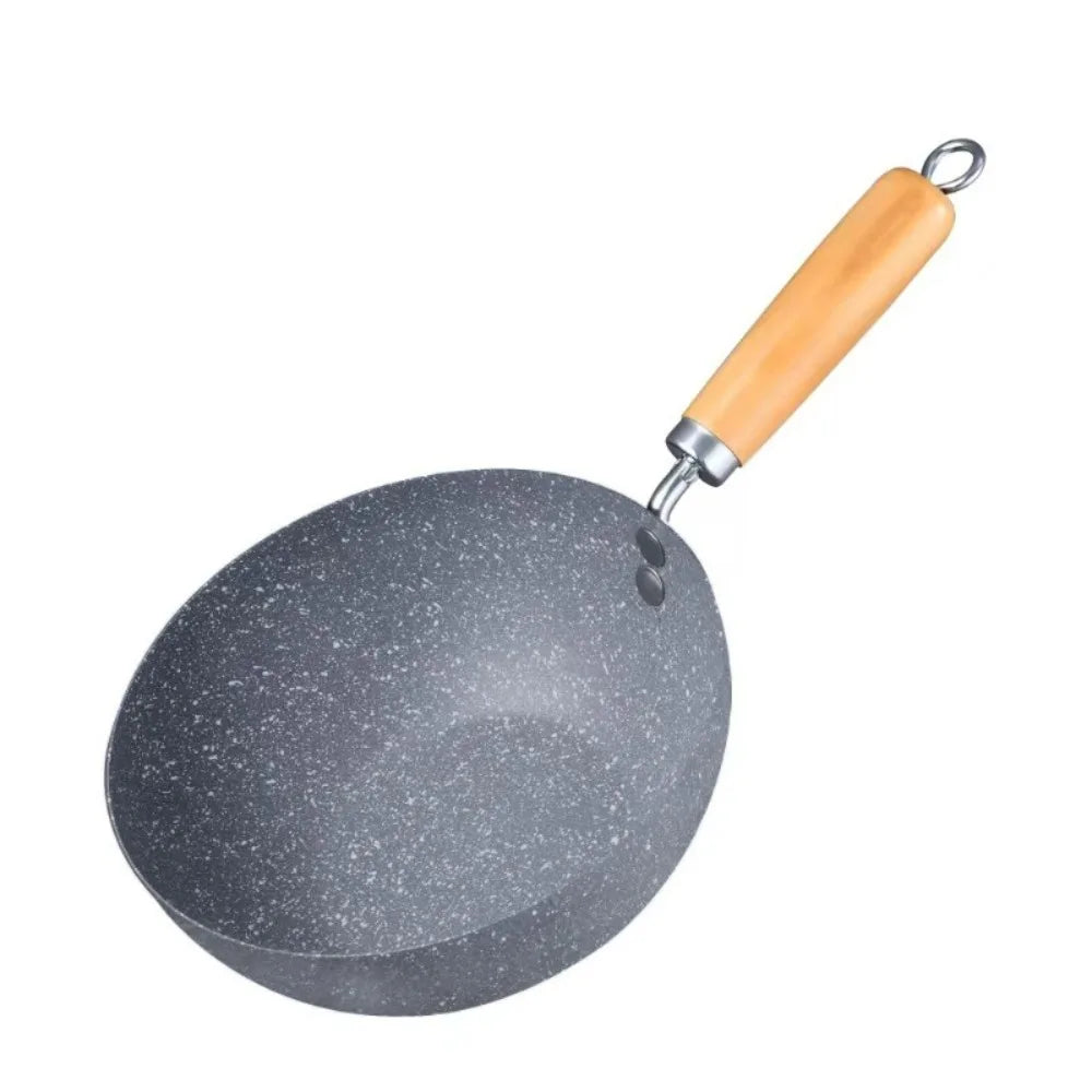 Marble-Coated Non-Stick Wok with Anti-Scalding Handle – Lightweight Stir-Fry Pan Ideal for Stir-Frying, Searing, Deep-Frying, Steaming, Boiling & Daily Cooking – Available in 20cm, 22cm & 24cm Sizes