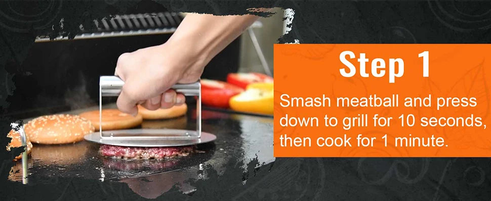 Stainless Steel Grill Spatula with Cutting Edge