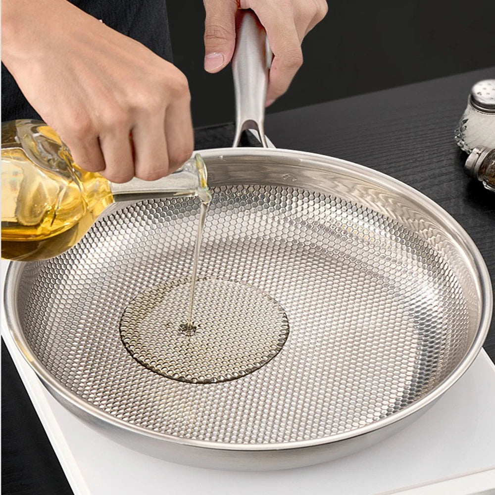 Stainless Steel Steak Pan – Uncoated Skillet, Ideal for Searing Steaks and Everyday Cooking, Suitable for Gas & Induction Stoves – 4 Sizes Available (22cm/26cm/28cm/30cm)