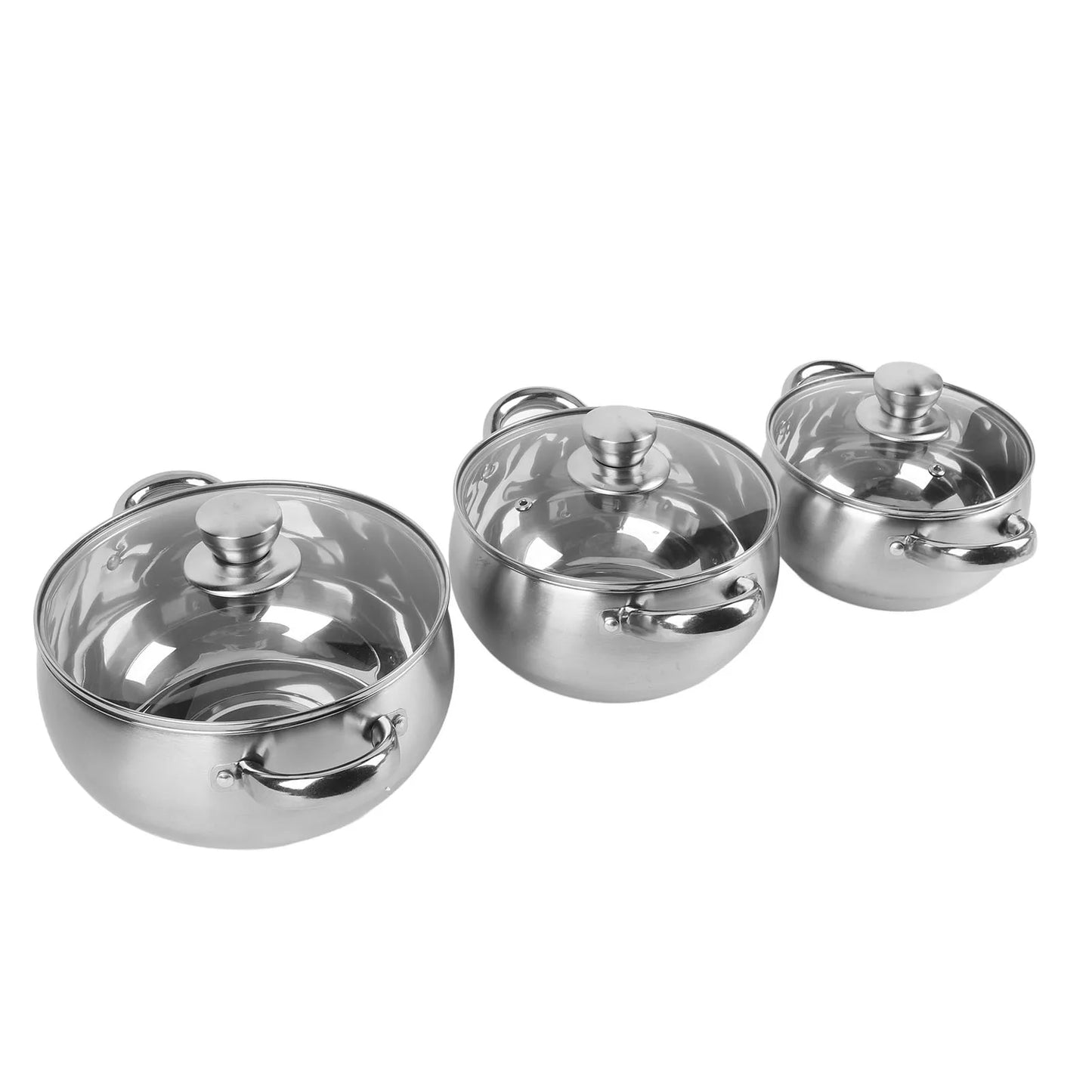 Stainless Steel Soup Pot Set — 3 Piece