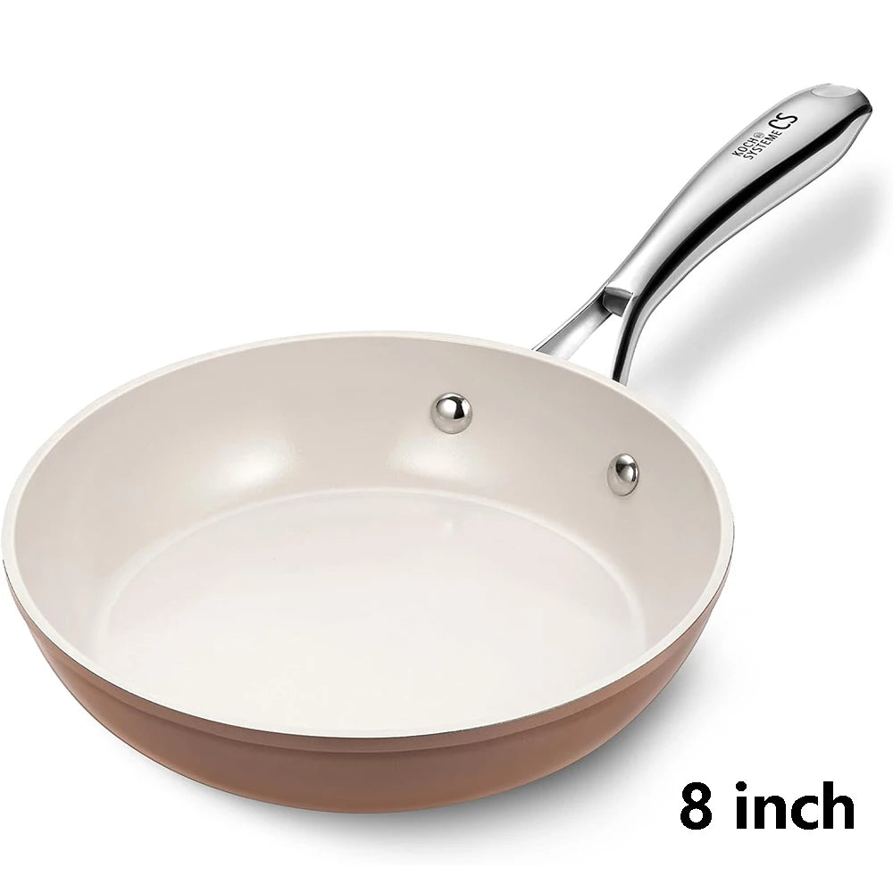 Ceramic Non-Stick Frying Pan 8inch Coffee