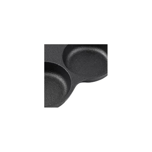 4 Hole Egg Pan with Wooden Handle – Non-Stick Cast Iron Breakfast Burger & Pancake Maker – Perfect for Eggs, Burgers & Pancakes Default Title