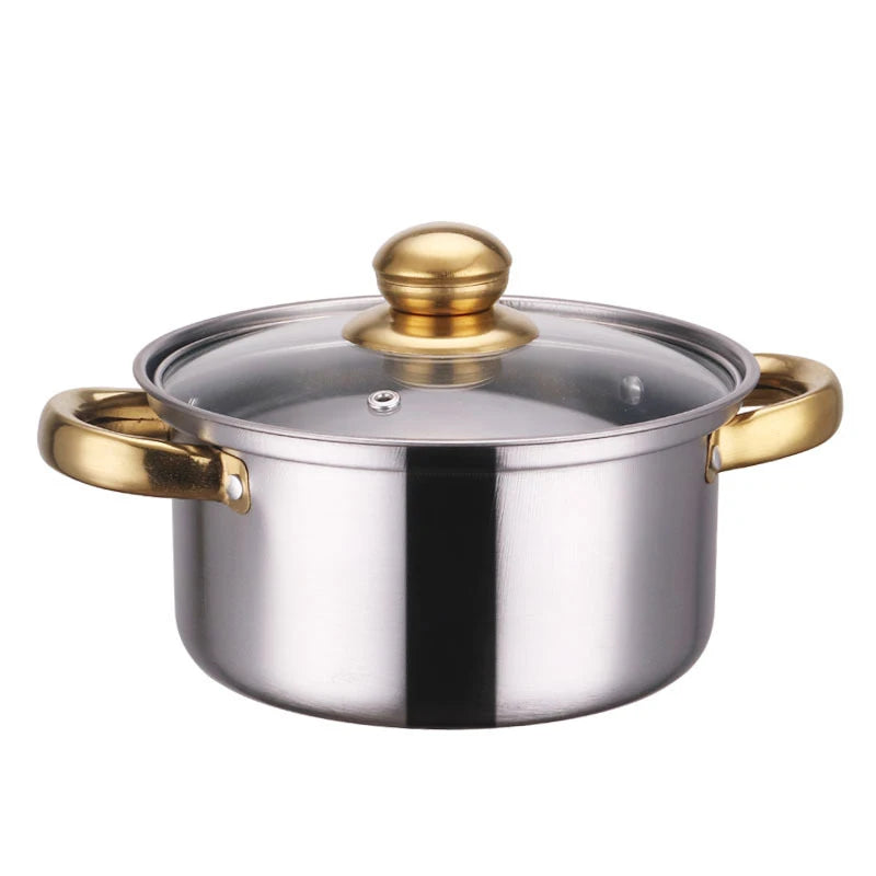 12 Piece High-Shine Stainless Steel Casserole, Saucepan & Stock Pot Set with Glass Lids – Heavy Duty Induction Cookware – Great for Gas, Electric & Halogen Hobs