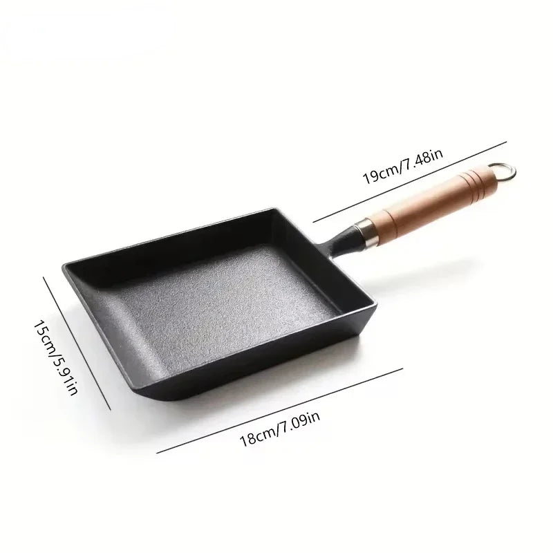 Tamagoyaki Pan – Square Cast Iron Japanese Omelette & Egg Pan – Perfect for Rolled Omelettes, Pancakes & Breakfasts