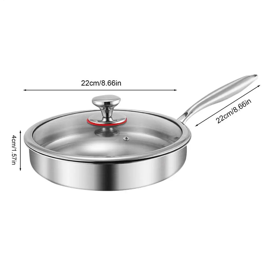 Titanium Alloy Frying Pan with Glass Lid – Scratch Resistant, Detachable Handle, Induction Compatible, Available in 20cm, 22cm, 24cm & 26cm 22cm