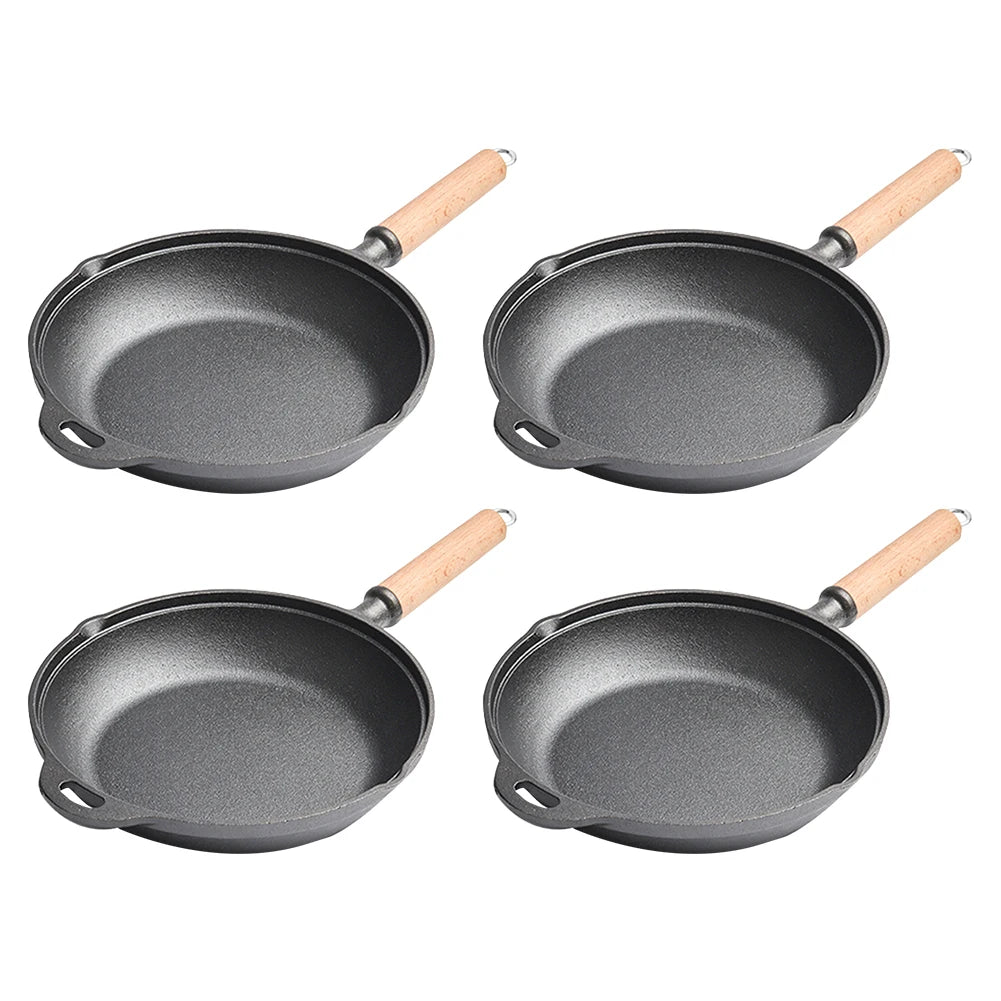 Preseasoned Cast Iron Skillet With Handle Chef Pan For Frying Grilling Indoor Outdoor Cooking