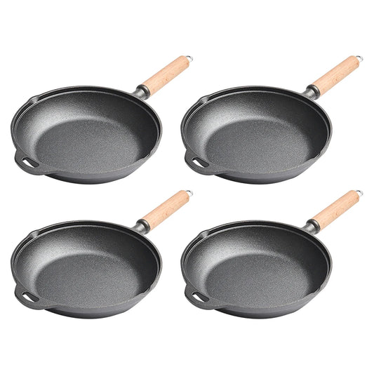 Preseasoned Cast Iron Skillet With Handle Chef Pan For Frying Grilling Indoor Outdoor Cooking