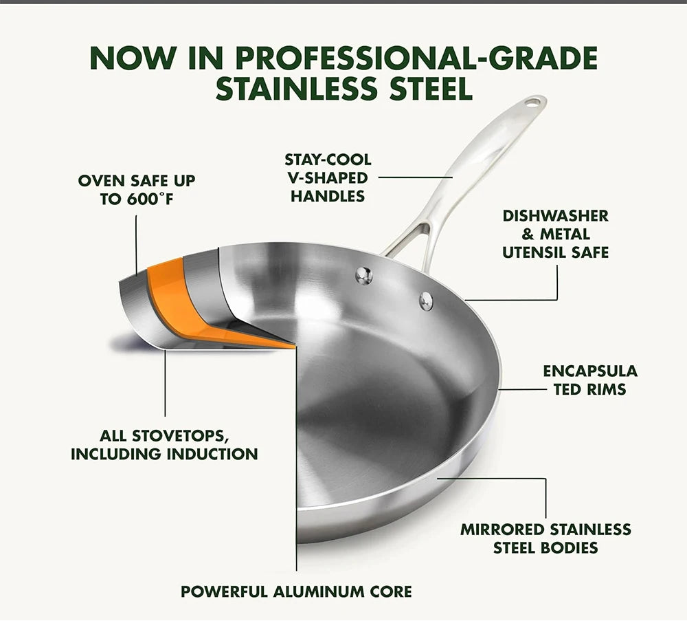 304 Stainless Steel Frying Pan