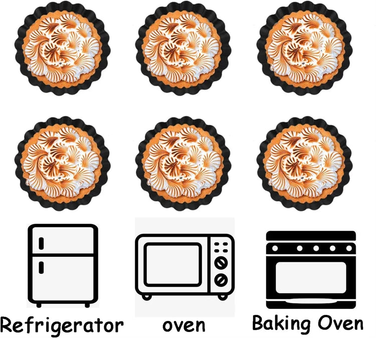 8cm Non-Stick Carbon Steel Mini Tart Pans with Removable Bottoms – Fluted Egg Tart Moulds – Great for Tarts, Quiches & Cupcakes – Available in 4 Pieces, 6 Pieces, 8 Pieces & 10 Pieces