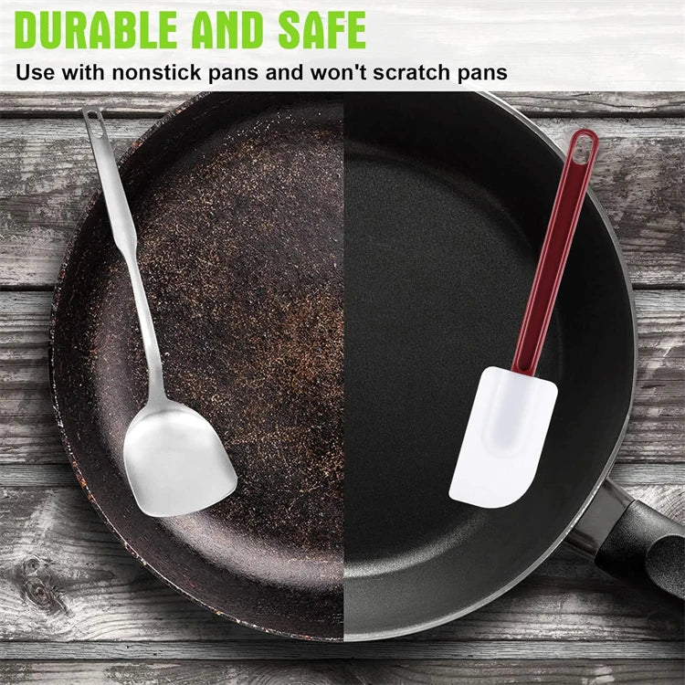 Heat Resistant Silicone Rubber Spatula – Non-Stick High Temperature Scraper – Ideal for Baking, Stirring & Scraping Bowls Clean
