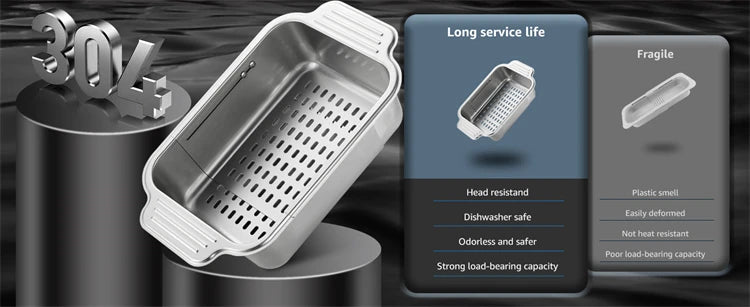 Expandable Sink Colander & Dish Drying Rack