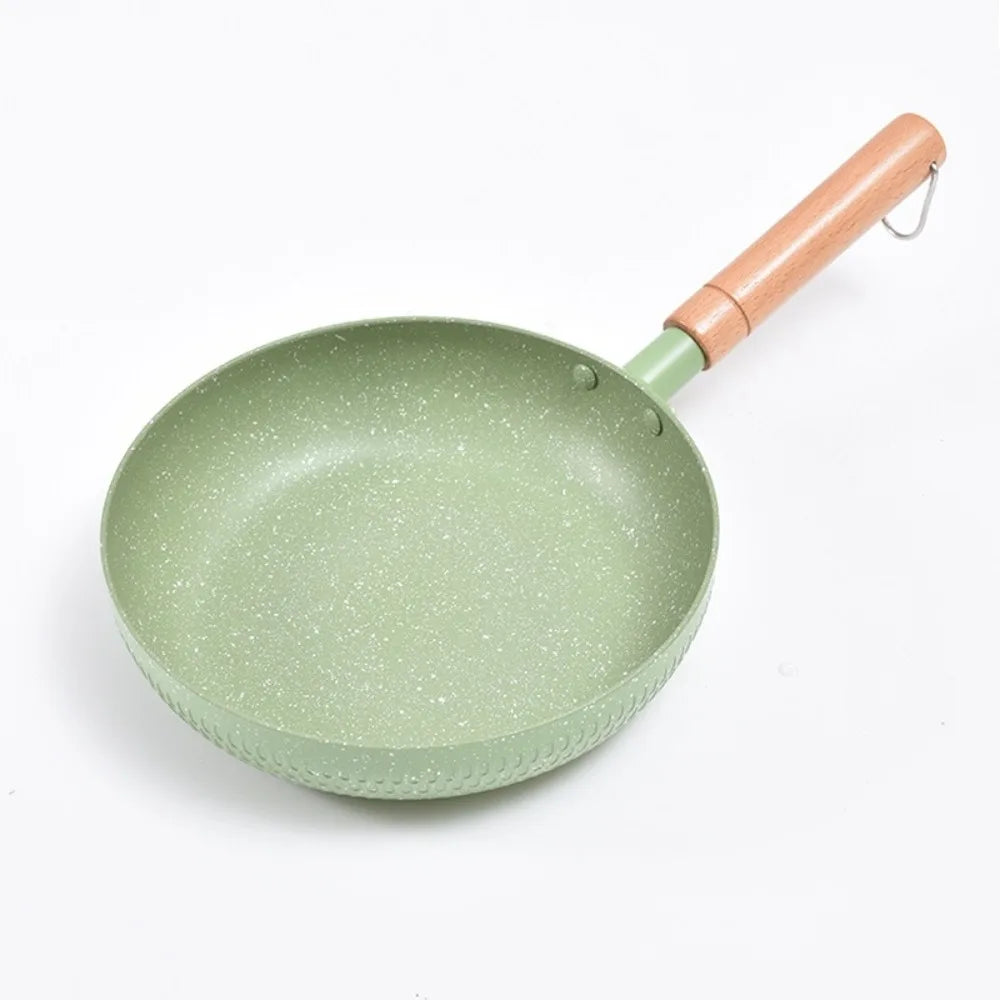 Maifan Stone Non-Stick Frying Pan – Skillet for Searing, Sautéing, Steak, Eggs, Pancakes, Crepes, Stir-Frying & Daily Cooking – Heat-Resistant Handle – Compatible with Gas & Induction Cookers– Colour: Green