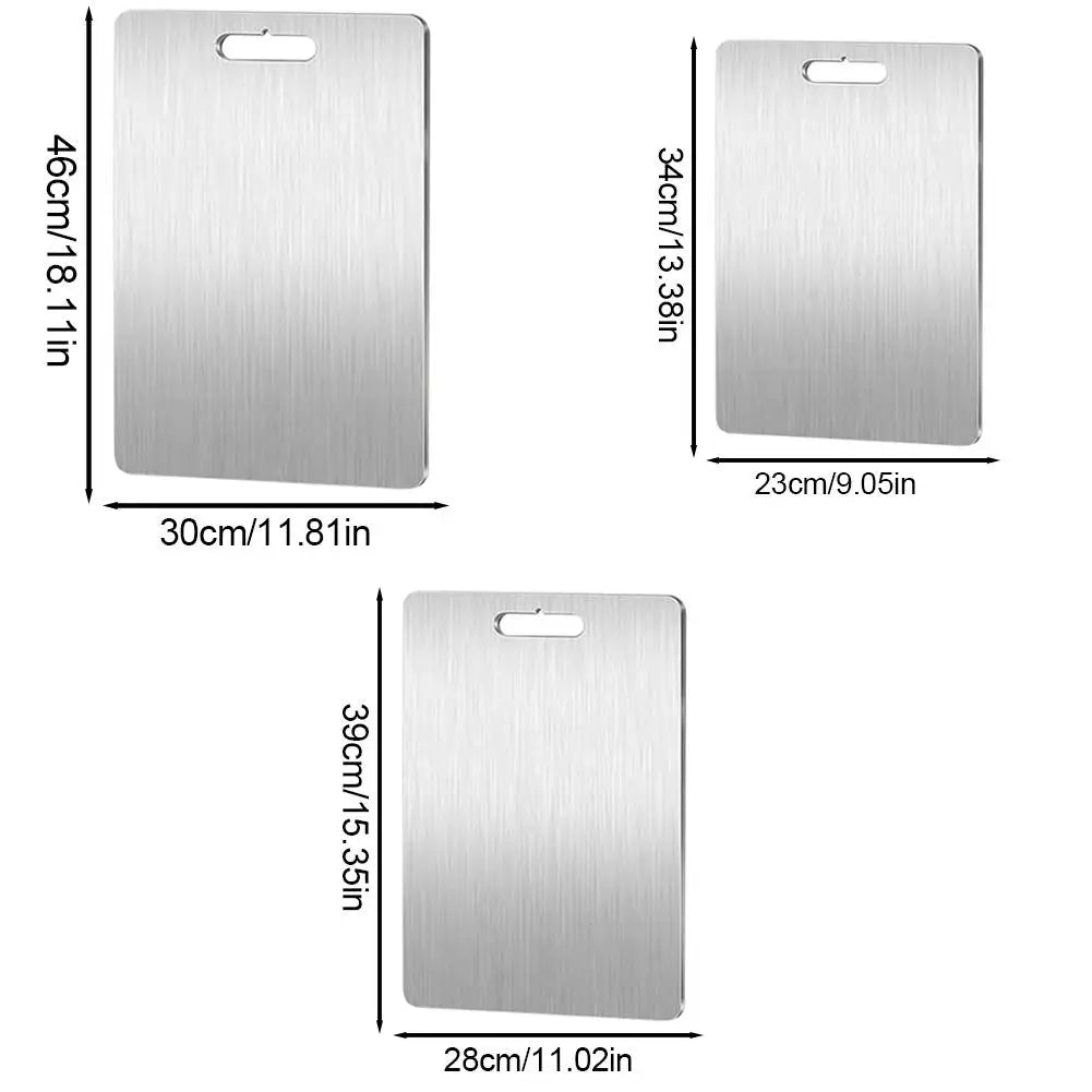 304 Stainless Steel Double-Sided Chopping Board – Thickened Hygienic Cutting Board for Meat, Fruit & Veg – Great for Easy-Clean Prep – Available in 4 Sizes