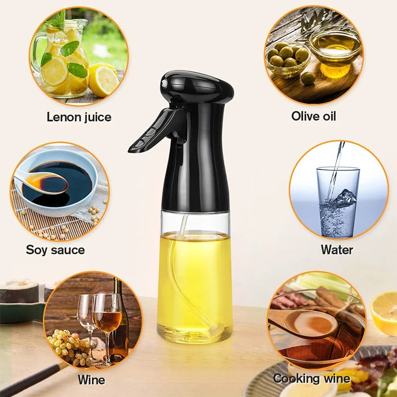 200ml Olive Oil Sprayer for Cooking – Oil Mister & Vinegar Spritzer Bottle – Ideal for Air Frying, Salads, Roasting & Baking – Available in Black & White Colours