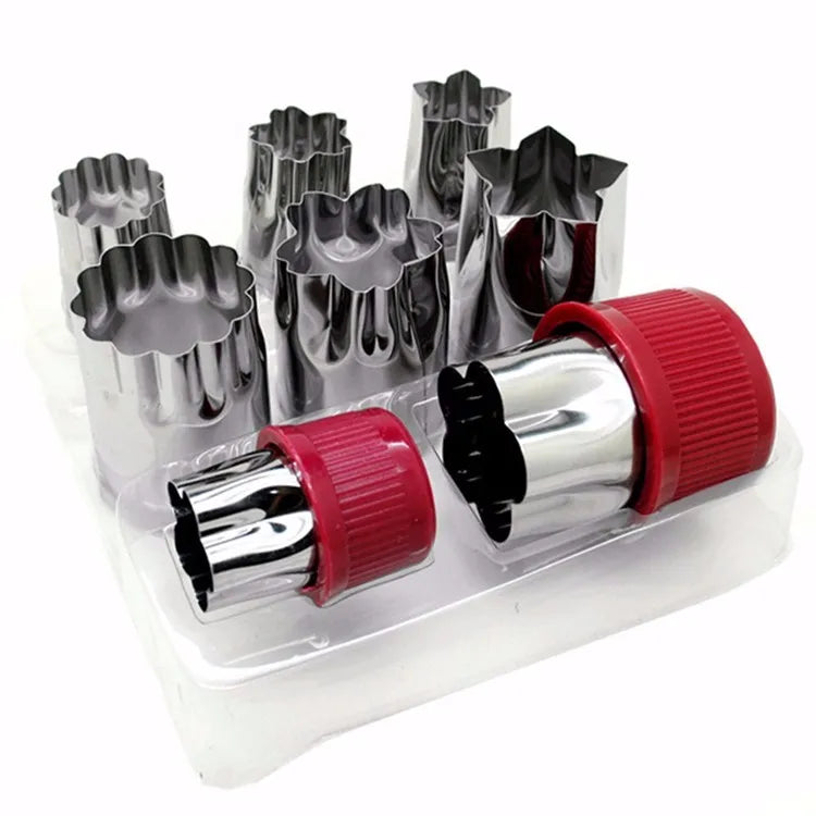 Stainless Steel Vegetable & Fruit Shape Cutters – Flower Cookie Cutter Moulds – Perfect for Kids Food, Bento & Garnishes