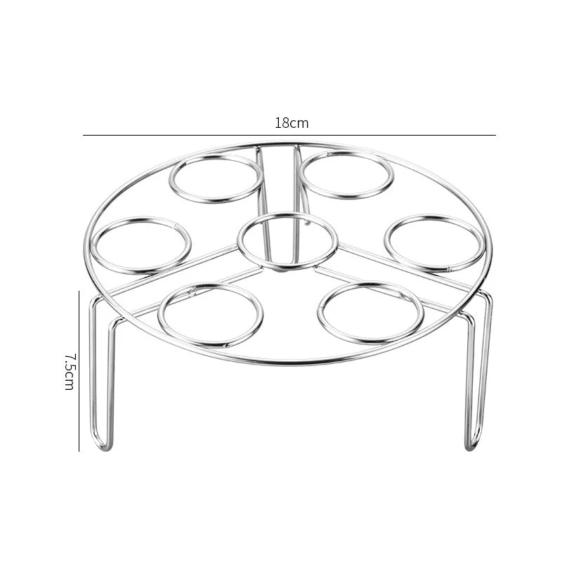 Stainless Steel Egg Steamer Rack Trivet – Pressure Cooker Steaming Holder for Eggs – Great for Boiled Eggs & Steaming Vegetables – Available in Short & Tall