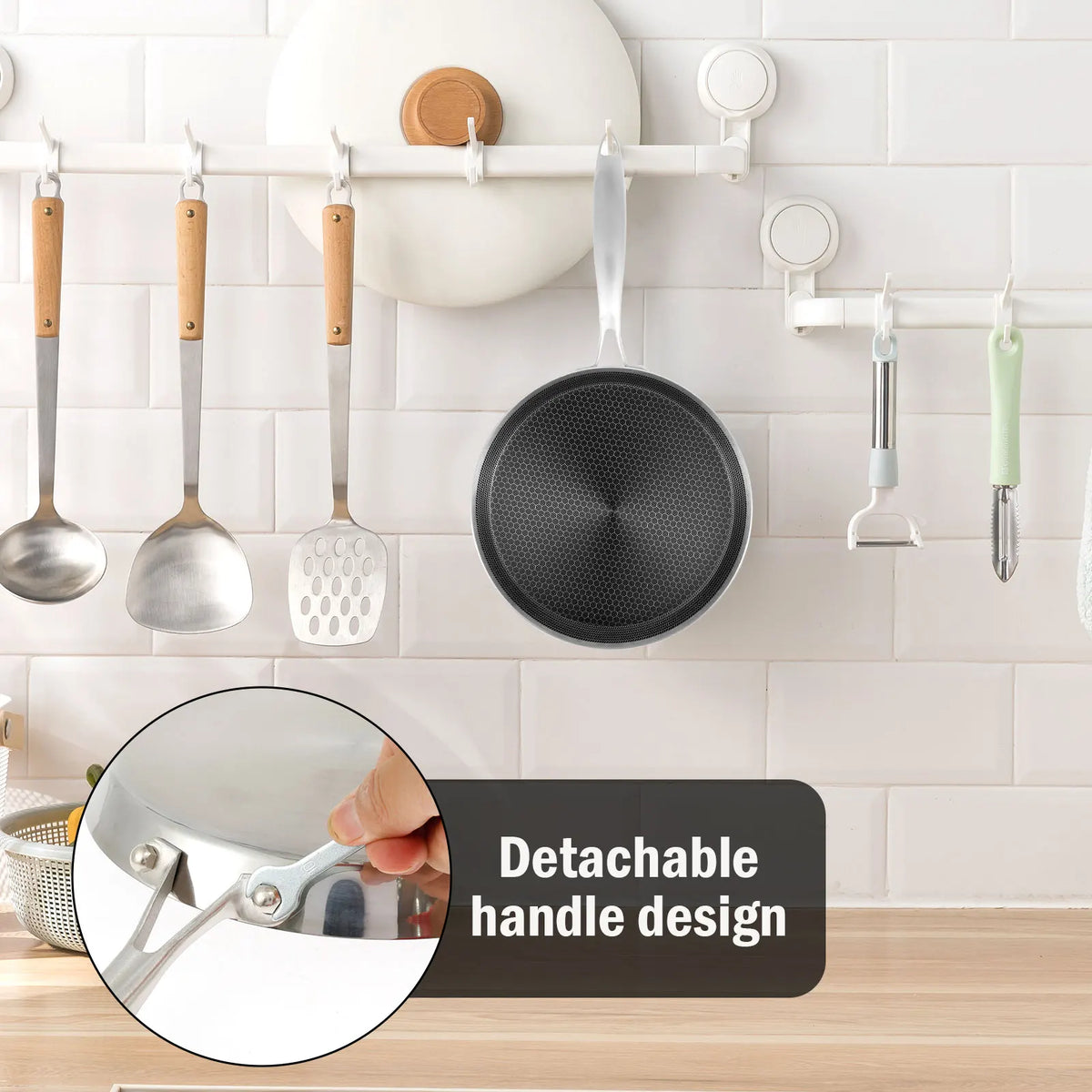 Stainless Steel Frying Pan Non-stick Cooking Honeycomb Dosa Pan Gas Stove Pot Induction Compatible Kitchen Pancake Pans Cookware