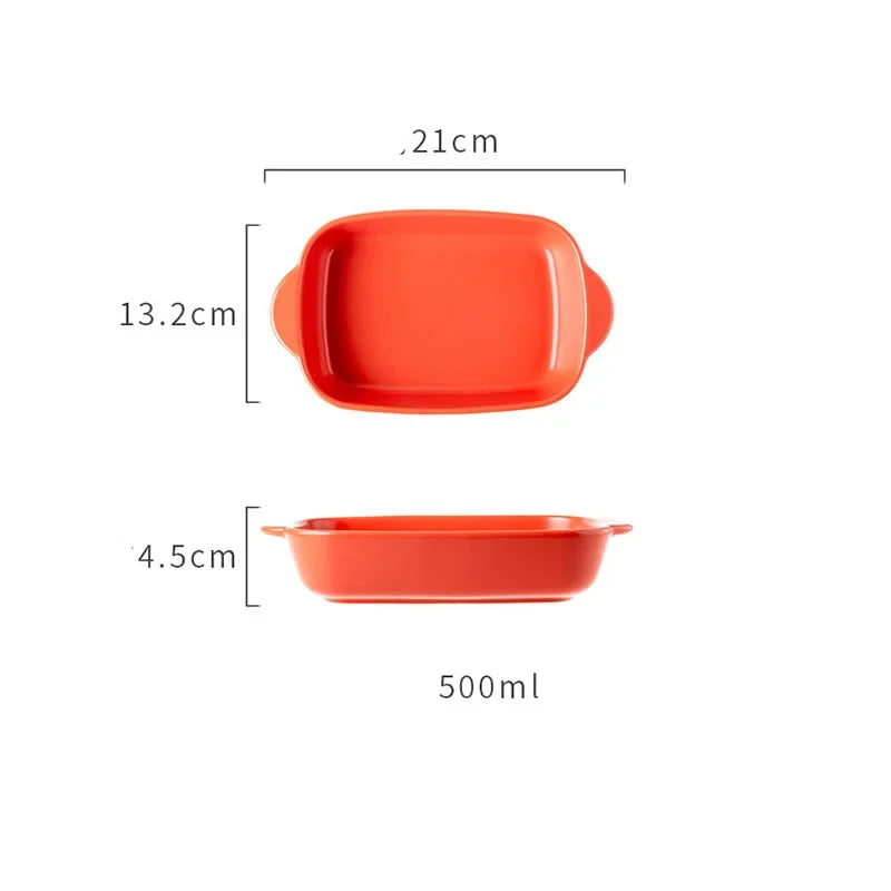 Ceramic Baking Dish — Oven-Safe Au Gratin Dish 8.5O-Small — Orange
