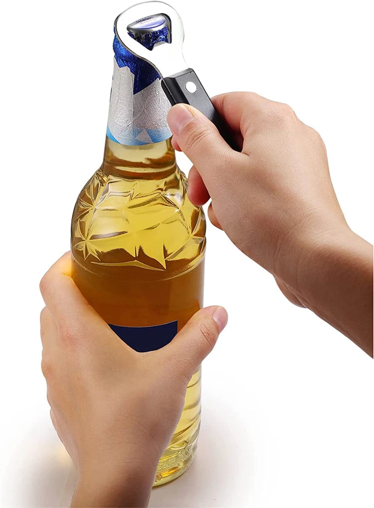 Stainless Steel Can Punch & Bottle Opener – Compact Manual Can Tapper – Great for Camping, Picnics & Everyday Use – Available in Camel & Black Colours