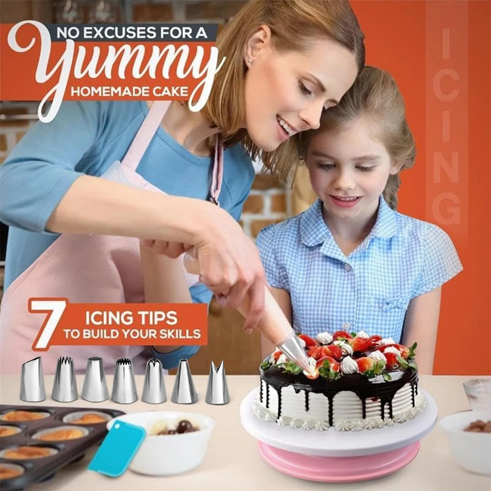 103 Piece Cake Baking Set with 3 Springform Pans – 4, 7 & 9 Inch Non-Stick Tins with Piping Tips, Liners & Scrapers – Best for Layer Cakes & Cheesecakes