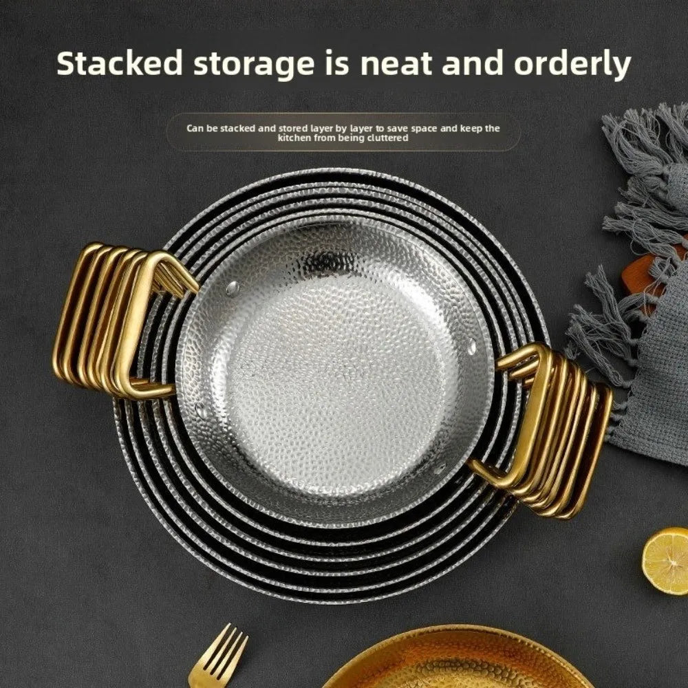 Hammered Stainless Steel Paella Pan