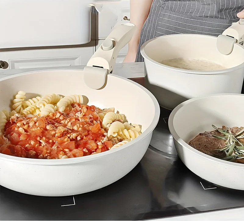 Non-Stick Cookware Set with Removable Handles