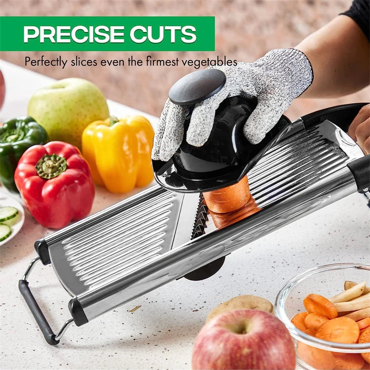 Multi-Function Stainless Steel Adjustable Mandoline Slicer – Professional Food Cutter, Chopper & Julienne Slicer for Kitchen Prep, Potatoes, Carrots, Onions & More