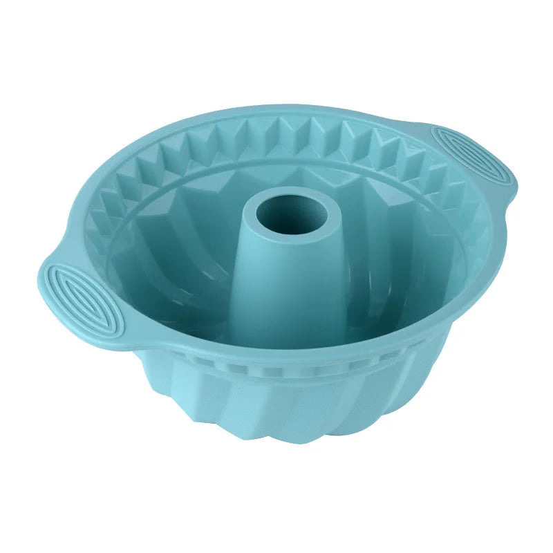 Silicone Fluted Bundt Cake Pan Blue