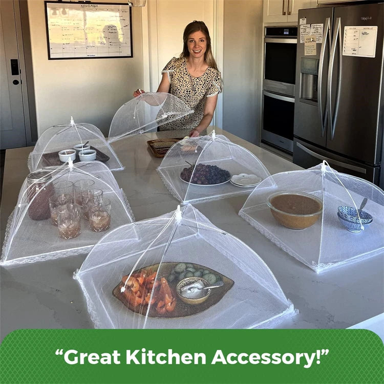 Collapsible Mesh Food Cover Tent – Reusable Umbrella Food Net for Plates & Platters – Ideal for Picnics, Garden Parties & Outdoor Dining – Available in Small, Medium, Large & Extra Large