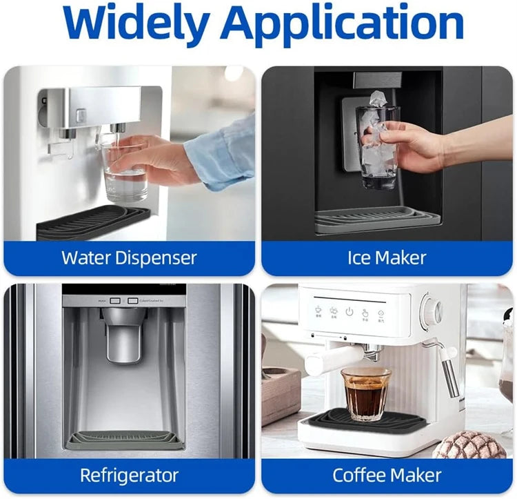 Silicone Refrigerator Drip Tray Pad – Cuttable Water Dispenser Drip Catcher & Protector – Perfect for Fridge Water & Ice Dispensers – Available in Black & Grey Colours