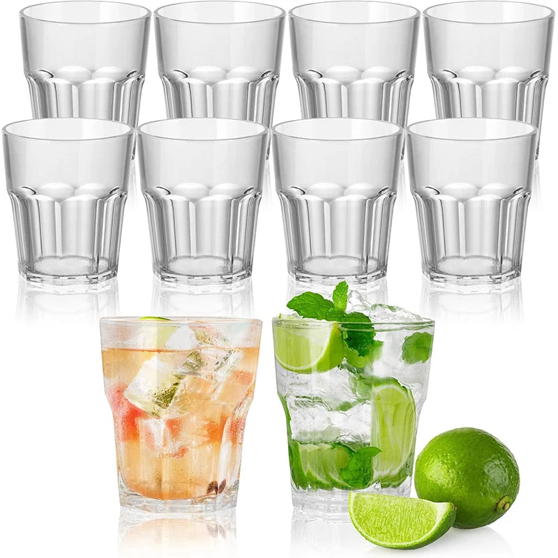 248ml Stackable Square Drinking Glasses – Reusable Glass Tumblers – Ideal for Water, Juice, Milk & Coffee – Available in 1 & 2 Pieces