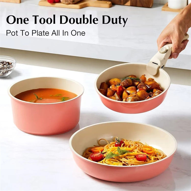 Universal Removable Pan Handle – Detachable Pot Handle Gripper for Removable Cookware – Great for Replacement Handles & Space Saving Storage