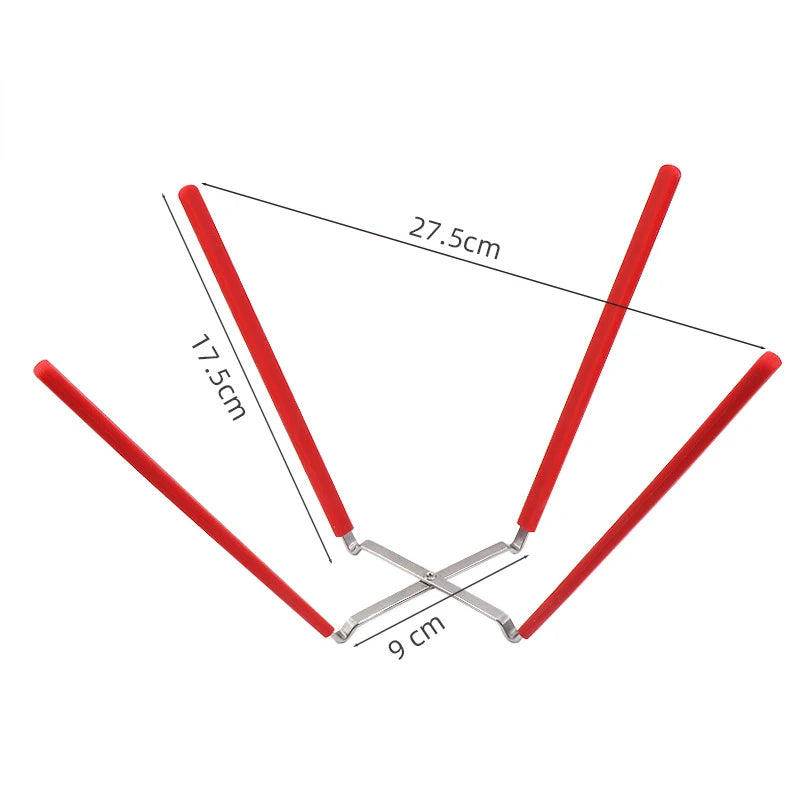 Collapsible Stainless Steel Inverted Cake Cooling Rack – Chiffon Cake Stand & Holder with Silicone Feet – Ideal for Cooling Chiffon & Angel Food Cakes – Available in Red & Yellow Colours