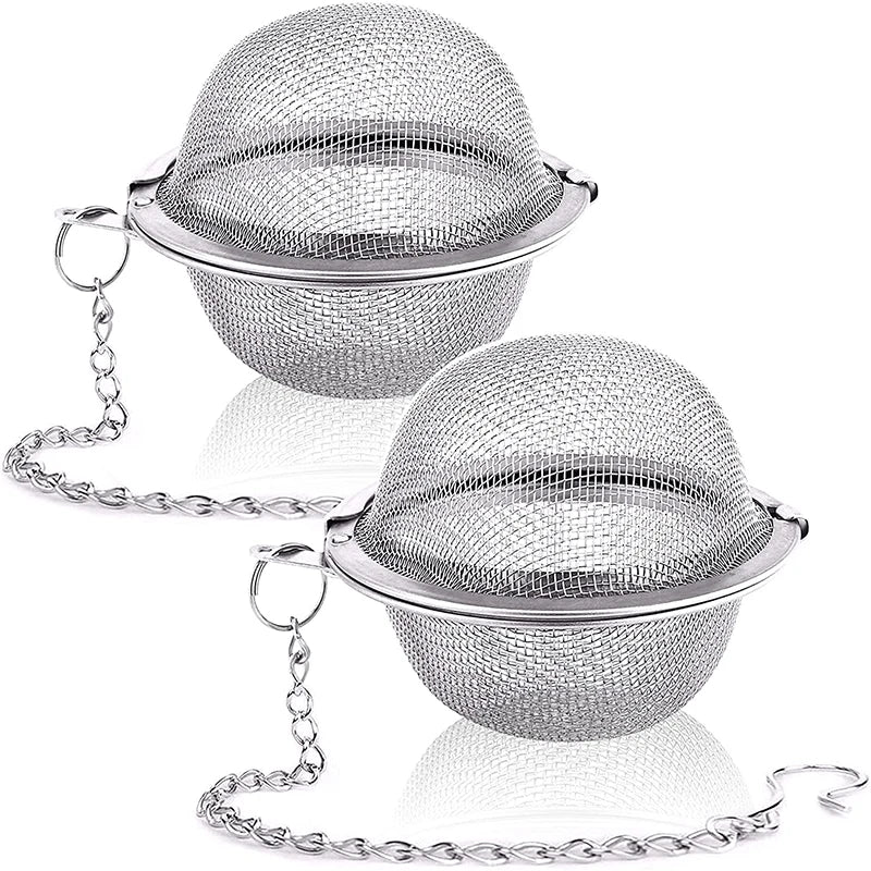 Stainless Steel Mesh Tea Infuser Ball – Fine Loose Leaf Tea Strainer & Filter – Ideal for Loose Tea, Herbal Tea & Mulling Spices – Available in Small, Medium & Large