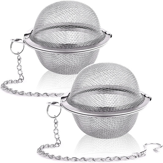 Stainless Steel Mesh Tea Infuser Ball – Fine Loose Leaf Tea Strainer & Filter – Ideal for Loose Tea, Herbal Tea & Mulling Spices – Available in Small, Medium & Large