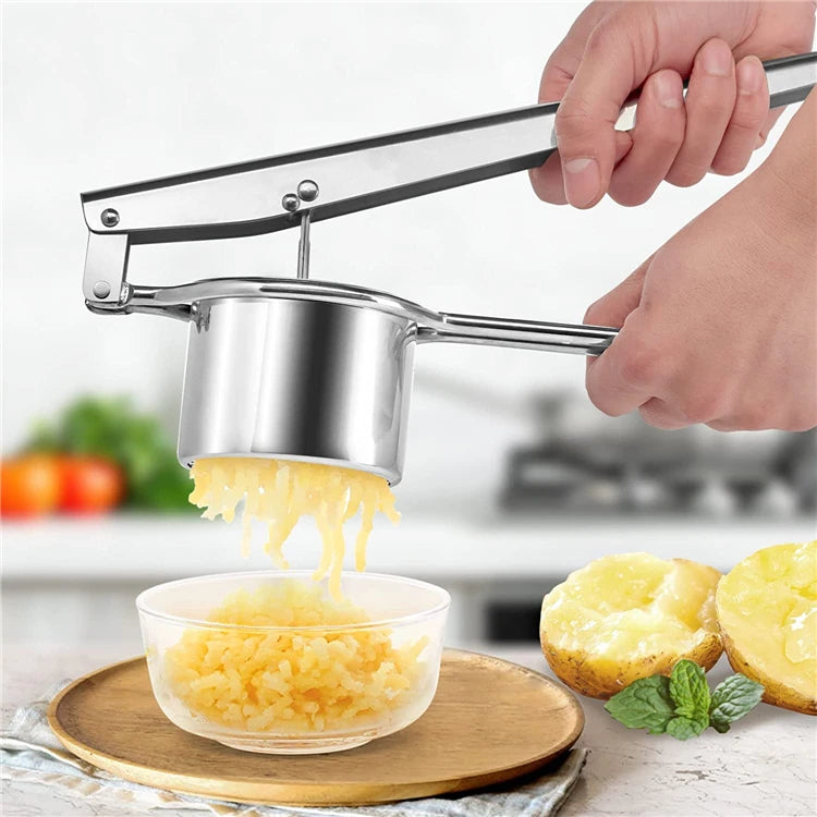 Stainless Steel Potato Ricer with 3 Interchangeable Discs
