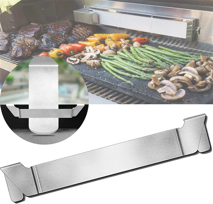 Stainless Steel Griddle Spatula Stand – BBQ Utensil Holder Clip for Grill Side Shelves – Ideal for Keeping Spatulas & Tongs Off the Surface – Available in 1 Piece & 2 Pieces