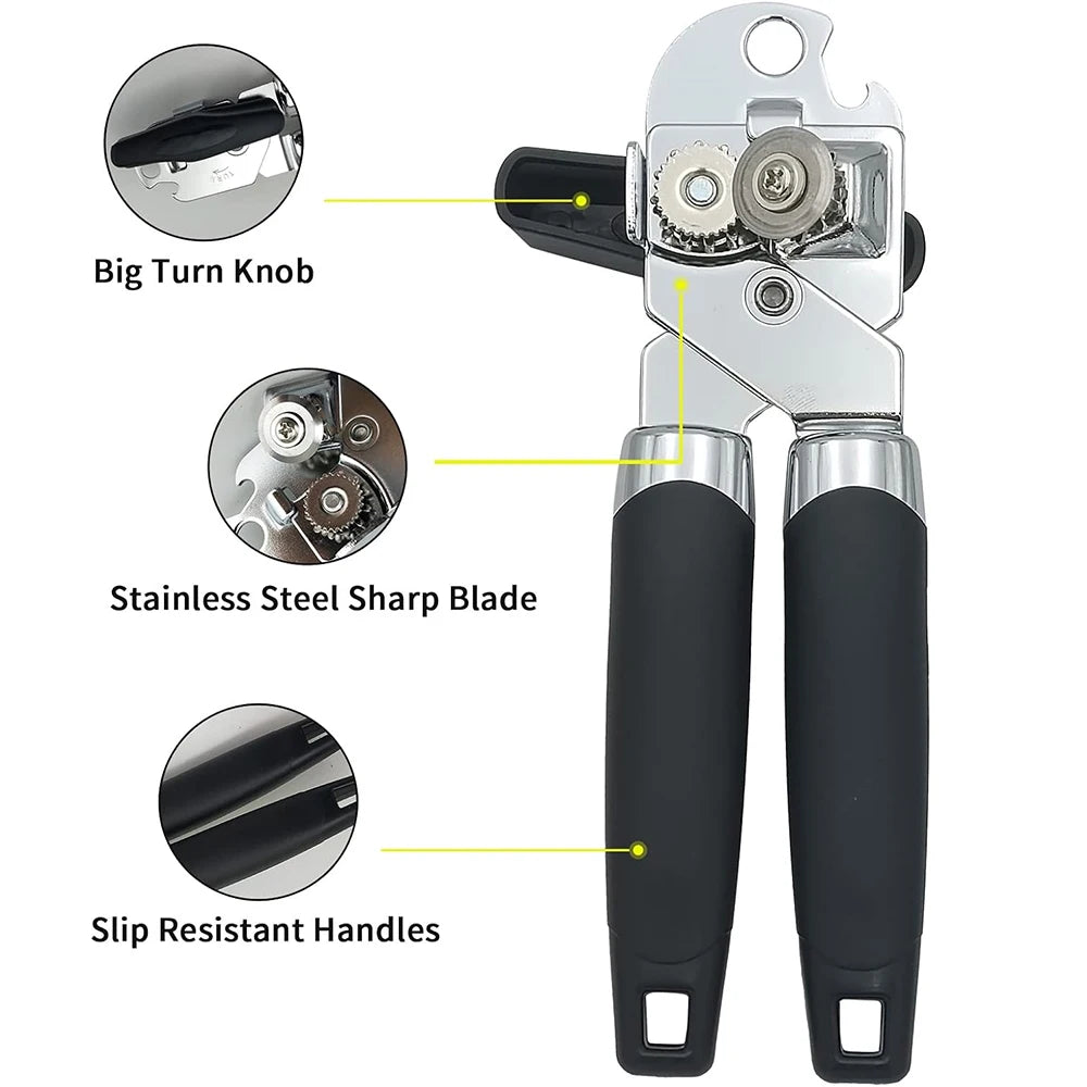 Manual Can Opener with Bottle Opener — Set of 2