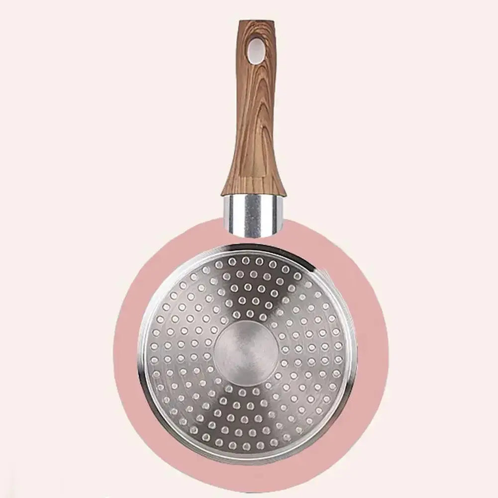 Pink Medical Stone Non-Stick Egg Frying Pan – Aluminium Alloy Breakfast Pan with Comfortable Handle – Ideal for Frying Eggs, Sautéing, Stir-Frying & Daily Cooking – Fast Heat-Conductive – 16cm