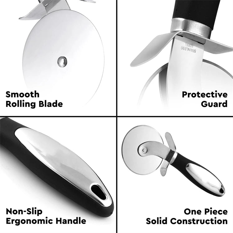 Stainless Steel Pizza Cutter Wheel with Non-Slip Handle